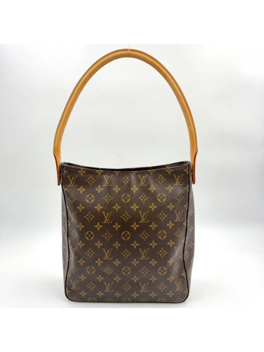 Louis Vuitton Looping GM Monogram Leather Brown Light Shoulder Bag Gold